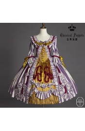 Classical Puppets Stripes and Checks - Maria Antoinette One Piece(Limited Pre-Order/2 Colours/Full Payment Without Shipping)
